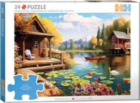 EUROGRAPHICS Puzzle Connecting Pieces: Chata u jezera