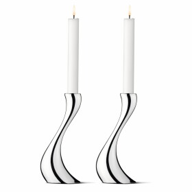 Georg Jensen Svícen Cobra Mirror 20 cm – set 2 ks, stříbrná barva