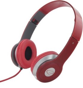 Esperanza EH145R Techno červená / stereo sluchátka / 3.5 mm jack / skládací / ovládání hlasitosti / 3 m (EH145R)