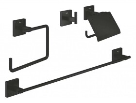 GROHE - QuickFix Start Cube Set koupelnových doplňků 4 v 1, matná černá 411152430