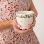 GREEN GATE Latte cup Philippa Petit White 300 ml, zlatá barva, porcelán 300ml