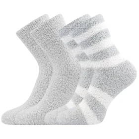 BOMA Ponožky dámské žinylkové SVĚTLANA 2pack SVĚTLE ŠEDÉ 35-41 118612