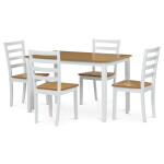 Jídelní set 1+4, rozměr stolu 120x75x75 cm, MDF, dýha, masivní nohy, moření dub