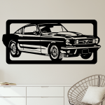 Samolepka Ford Mustang Barva: růžová, Velikost: 80 x 37 cm