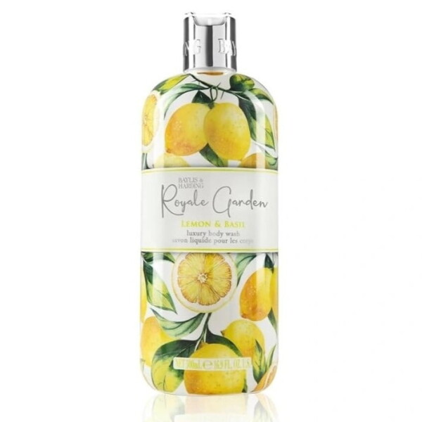 Baylis & Harding Sprchový gel Royale Garden Lemon/Basil 500 ml, žlutá barva, plast