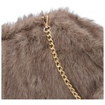 Stylová dámská plyšová crossbody kabelka Bateia, hnědo-šedá