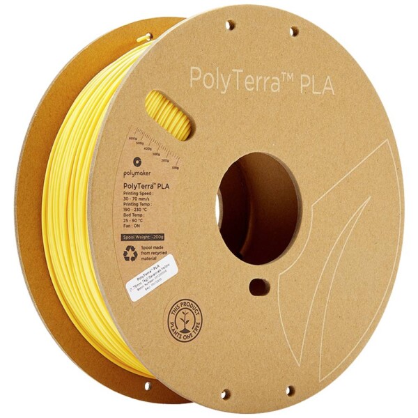 Polymaker 70850 PolyTerra PLA vlákno pro 3D tiskárny PLA plast Nižší obsah plastů 1.75 mm 1000 g žlutá (matná) 1 ks