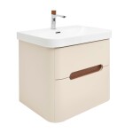 Koupelnová skříňka s umyvadlem a baterií SAT Fusion 57,5x53x45 cm pískově béžová mat SATFUSION260BEMWBA SATFUSION260BEMWBA