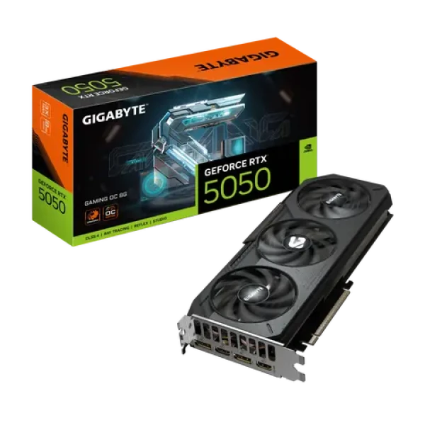 GIGABYTE GeForce RTX 5050 GAMING 8GB OC / 2632MHz / 8GB GDDR6 / 128-bit / 1x HDMI + 3x DP / 550W (8) (GV-N5050GAMING OC-8GD)