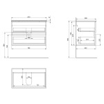 AQUALINE - PANEDA STRIP umyvadlová skříňka 79,5x55x45,2cm, dub emporio PN380