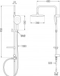 MEXEN/S - X22 černá sprchový sloup 798222291-70