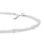 Perlový náhrdelník Helene - pravé perly, stříbro 925/1000, Stříbrná 37 cm + 3 cm (prodloužení) Bílá