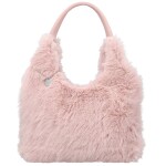 Módní dámská plyšová kabelka do ruky Viorica, růžová