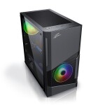 EVOLVEO M5 černá / M-ATX / 1x USB 3.0 + 2x USB 2.0 / 2x 120 mm / bez zdroje / průhledná bočnice / RGB (CAEM5)