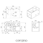 CERANO - Umývátko z litého mramoru Zeno, závěsné levé - bílá matná - 33x18 CER-417206L2