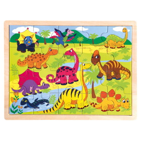 Bino Dřevěné puzzle - Dinosauři