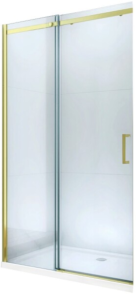 MEXEN - OMEGA posuvné dveře 100x190 cm 8 mm zlatá, transparent se sadou pro niku 825-100-000-50-00