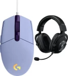 Logitech G102 Lightsync bílá + G Pro X černá / Herní sada / drátová myš 8000 DPI / RGB Lightsync / sluchátka