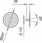 Laufen - Sprchové příslušenství Hlavová sprcha, průměr 25 cm, nerezová ocel HF504724100000