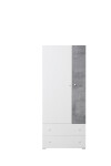 Šatní skříň Sigma SI3 Barva korpusu: Beton/Bílá/Dub, Varianta Si: Pravá