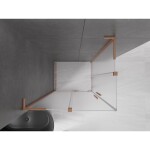 MEXEN/S - Velar L Duo sprchový kout, posuvné dveře 100 x 90, dekor, měď kartáčovaná 871-100-090-02-33-65