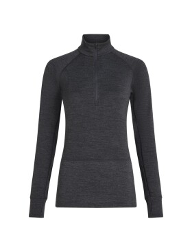 Dámské merino tričko s dlouhým rukávem ICEBREAKER Wmns 260 ZoneKnit LS Half Zip, Jet Heather velikost: S