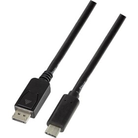 LogiLink USB-C® / DisplayPort kabelový adaptér USB-C ® zástrčka, Konektor DisplayPort 3.00 m černá UA0336 Kabel pro displeje USB-C®