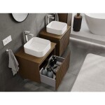 MEXEN/S - Rivel koupelnová skříňka pod umyvadlo 60 cm s deskou, 1 šuplík, reliéf , ořech 91A20-06047-1-BFC86