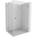 MEXEN/S - Lunar-B L sprchový kout dveře křídlové pravá 90 x 80, transparent, měď kartáčovaná 832L-090-080-65-00-P