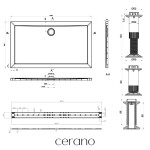 CERANO - Sprchová vanička obdelníková Brio - SMC/minerální kompozit - strukturovaná bílá - 140x80x4 + 2x čelní panel + nožičky CER-529642