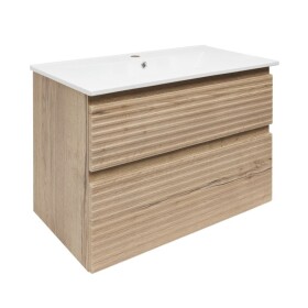 Koupelnová skříňka 2 zásuvková s umyvadlem Naturel Savona 78x53x44,8 cm dub Halifax mat SAVONA280DH SAVONA280DH