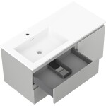 MEXEN/S - Orio koupelnová skříňka 100 cm s umyvadlem Otis levá, 2S, 1D, šedá mat/bílá mat 91A13-10047-3-BBFFF62-W18L01