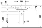 DURAVIT - DuraStyle Umyvadlo nábytkové Compact, 79x40 cm, s 1 otvorem pro baterii, bílá 2337780000