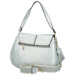 Trendy dámská koženková kabelka na rameno Coveri Grayson new, stříbrná