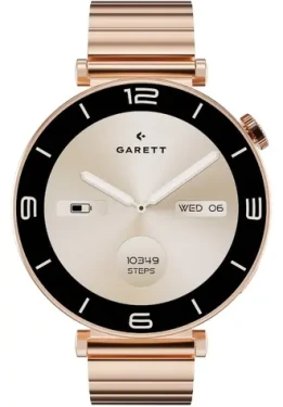 Garett Rose zlatá, Solid steel / Chytré hodinky / 1.32" AMOLED / BT hovory / IP67 (ROSE_SOLID_GLD)