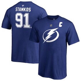 Fanatics Dětské Tričko #91 Steven Stamkos Tampa Bay Lightning Stack Logo Name Number Velikost: Dětské let)