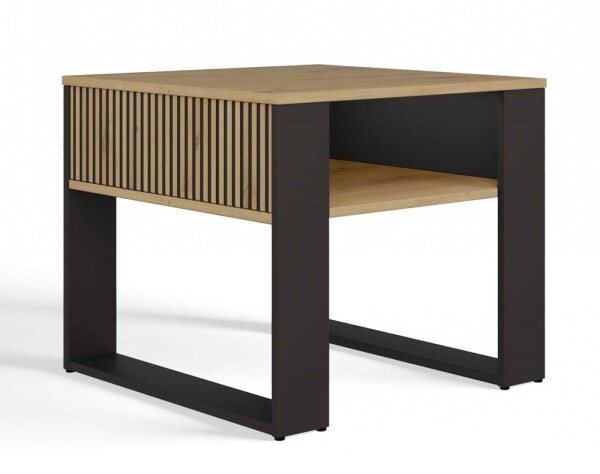 FRONTI Konferenční stolek MODERN 2P MINI SLIM dub artisan + černý