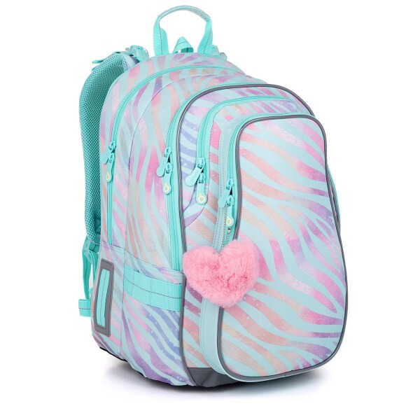 Školní batoh Duhová zebra Topgal LYNN 25007 SET MEDIUM