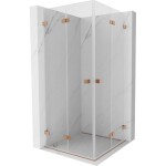 MEXEN/S - Lunar-F Duo sprchový kout skládací dveře 85 x 85, transparent, měď kartáčovaná 836-085L-085P-65-00
