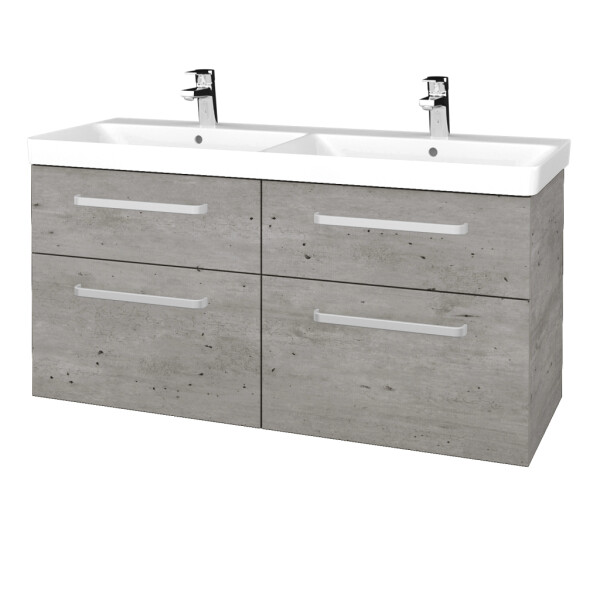 Dřevojas - Umyvadlová skříňka Q MAX SZZ4 120 - D01 Beton / Úchytka T01 / D01 Beton 332143A