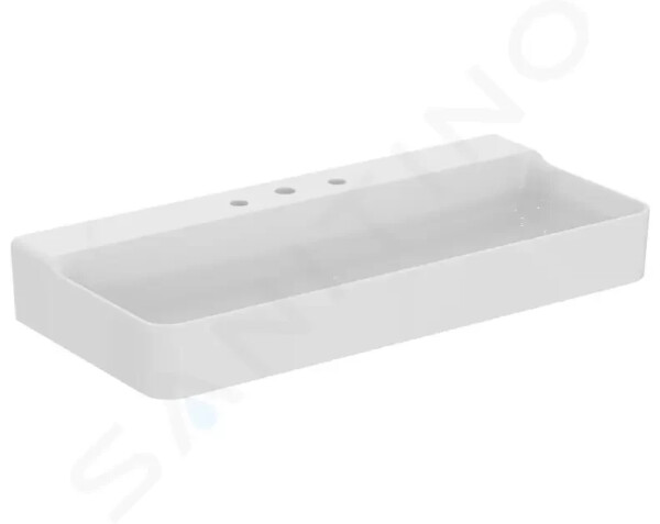 IDEAL STANDARD - Conca Ceram Umyvadlo na desku 1000x450 mm, bez přepadu, 3 otvory pro baterii, bílá T383601