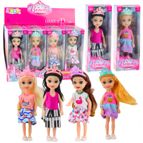 Mamido Mini panenka princezna s korunou barevné šaty 14 cm mix