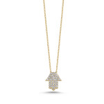 LUNICA Stříbrný náhrdelník HAMSA GOLD 0894