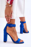 Semišové sandály na vysokém podpatku Tmavě modrá Jacqueline 40