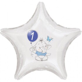 1.narozeniny modrý slon hvězda foliový balónek balonky.cz 1.narozeniny modrý slon hvězda foliový balónek balonky.cz