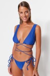 Trendyol Navy Blue Triangle Tie Bikini Top