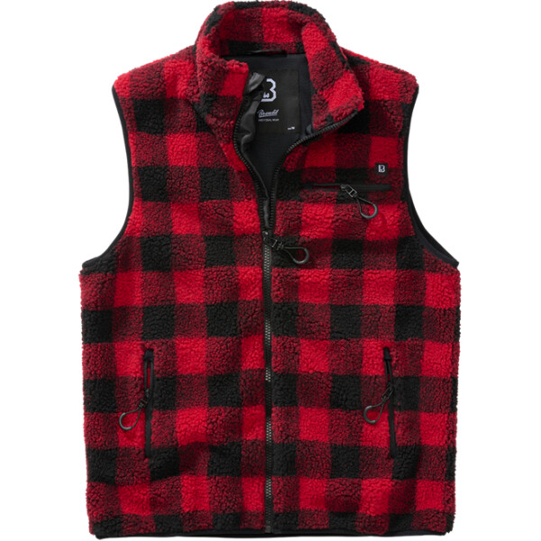 Brandit Vesta Teddyfleece Vest Men červená | černá L