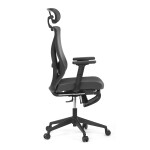 Kancelářská židle, šedá MESH, plastový kříž, opěrka nohou, posuvný sedák, 2D područky