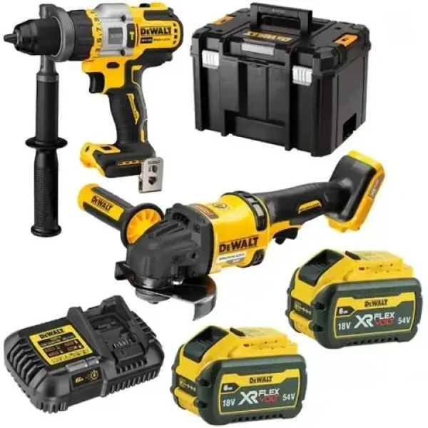 DeWalt DCK2016T2T-QW / Aku SET bruska + příklepová vrtačka / 2x aku baterie + kufr + nabíječka (DCK2016T2T-QW)