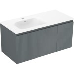 MEXEN/S - Rivel koupelnová skříňka 100 cm s umyvadlem Vela levá, 1S, 1D, reliéf, grafit mat/bílá mat 91A23-10047-3-BBFF66-W23L01